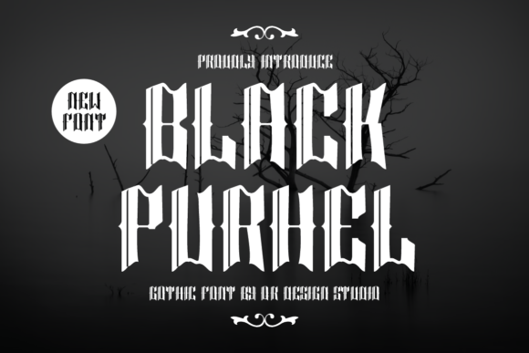Black Purhel Font for Gothic Craft Designs