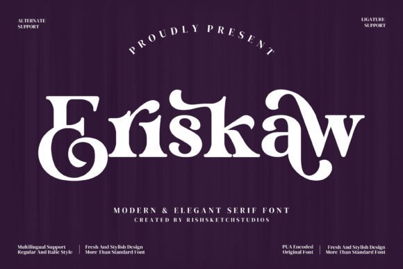 Eriskaw: A Serif Font for Elegant Craft Designs